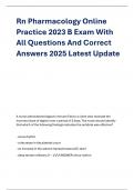 Rn Pharmacology Online Practice 2023 B Exam With All Questions And Correct Answers 2025 Latest Update