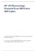 RN ATI Pharmacology Proctored Exam 2023 Latest 2025 Update 0&period;9&percnt; sodium chloride - ANSWER-Isotonic solution used to replace fluids and maintain hydration 10-year history of COPD - ANSWER-Chronic obstructive pulmonary disease &lpar;COPD&rpar; is not a risk factor for