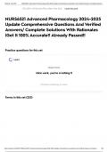 NURS6521 Advanced Pharmacology 2024-2025 Update Comprehensive Questions And Verified Answers&sol; Complete Solutions With Rationales &vert;Get It 100&percnt; Accurate&excl;&excl; Already Passed&excl;&excl;