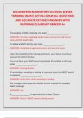 WASHINGTON MANDATORY ALCOHOL SERVER TRAINING &lpar;MAST&rpar; ACTUAL EXAM ALL QUESTIONS AND ACCURATE DETAILED ANSWERS WITH RATIONALES&vert;ALREADY GRADED A&plus; 