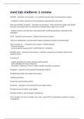 Med Lab Midterm 1 review Exam Questions and Correct Answers