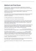 Medical Lab Final Exam Questions and Correct Answers