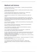 Medical Lab Science Exam of Questions with Correct Answers