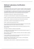 Medical Laboratory Certification Exam Questions and Answers