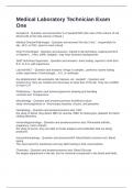 Medical Laboratory Technician Exam One with Questions and Answers