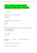 CLEP College Mathematics questions with their solutions