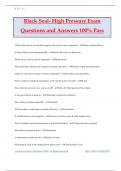 Black Seal- High Pressure Exam Questions and Answers 100&percnt; Pass