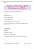 California Law Exam - Physical Therapy Questions and Answers 100&percnt; Pass