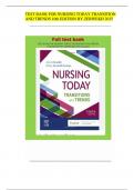 TEST BANK FOR NURSING TODAY TRANSITION AND TRENDS 10th EDITION BY ZERWEKH 2025