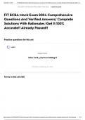 FIT BCBA Mock Exam 2024 Comprehensive Questions And Verified Answers&sol; Complete Solutions With Rationales &vert;Get It 100&percnt; Accurate&excl;&excl; Already Passed&excl;&excl;