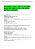 BRAKES EXAM QUESTIONS AND ANSWERS PASS GUARANTEED LATEST UPDATE 
