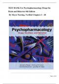 TEST BANK For Psychopharmacology Drugs the Brain and Behavior 4th Edition By Meyer Nursing&comma; Verified Chapters 1 - 20&period; &num;Psychopharmacology