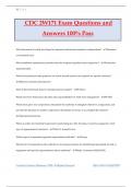 CDC 2W171 Exam Questions and Answers 100&percnt; Pass
