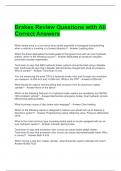 Brakes Review Questions with All Correct Answers 