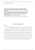 Task 1&colon; Quantitative vs Qualitative Analysis Approaches in Mental Health Interventions Investigate the varying approaches to decision-making in the context of developing mental health interventions for UK youth and young adults by comparing and contrastin