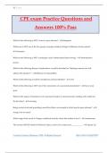 CPE exam Practice Questions and Answers 100&percnt; Pass