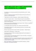 NEET BIOLOGY 2011 TEST QUESTIONS AND ANSWERS ALL CORRECT 