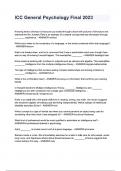 ICC General Psychology Final 2023 questions and answers