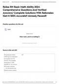 Relias RN Basic Math Ability 2024 Comprehensive Questions And Verified Answers&sol; Complete Solutions With Rationales &vert;Get It 100&percnt; Accurate&excl;&excl; Already Passed&excl;&excl;