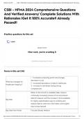 CSBI - HFMA 2024 Comprehensive Questions And Verified Answers&sol; Complete Solutions With Rationales &vert;Get It 100&percnt; Accurate&excl;&excl; Already Passed&excl;&excl;