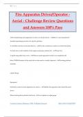 Fire Apparatus Driver&sol;Operator - Aerial - Challenge Review Questions and Answers 100&percnt; Pass