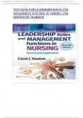 TEST BANK FOR LEADERSHIP ROLES AND  MANAGEMENT FUNCTION IN NURSING 11TH  EDITION BY MARQUIS
