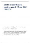 ATI PN Comprehensive predictor part II EXAM 2025 UPDATE