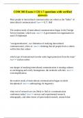 COM 303 Exam 1 CH 1-7 questions with verified answers