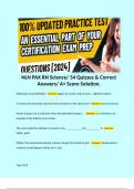 NLN PAX RN Science&sol; 54 Quizzes & Correct Answers&sol; A&plus; Score Solution