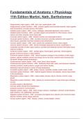 Fundamentals of Anatomy &plus; Physiology 11th Edition Martini&comma; Nath&comma; Bartholomew 11th Edition 2024&sol;2025 Questions With Verified Solutions&period;
