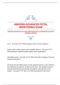 AWHONN ADVANCED FETAL MONITORING EXAM WITH GUARANTEED ACCURATE ANSWERS &vert;VERIFIED