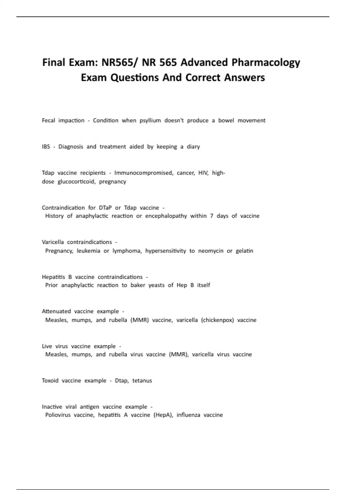 NR565 / NR 565 Final Exam Question Bank (Latest 2024 / 2025): Advanced ...