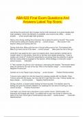ABA 622 Final Exam Questions And Answers Latest Top Score&period;