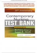 TEST BANK FOR CONTEMPORARY NURSING 8TH EDITION CHERRY QUESTIONS AND CORRECT ANSWERS 100&percnt; PASS &vert;ALL CHAPTERS INCLUDED &lpar;&rpar; &vert; LATEST