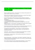 PLTW - Medical Interventions Final Exam Study Guide with complete solutions