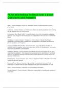 PLTW Biomedical Science Unit 3 Exam Questions and Answers