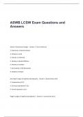 ASWB LCSW Exam Questions and Answers