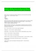 Principle of Biomedical Science Final Exam Review Questions and Answers