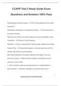 CCAPP Test 2 Study Guide Exam Questions and Answers 100&percnt; Pass