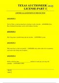  TEXAS AUCTIONEER LICENSE-PART 1 QUESTIONS AND ANSWERS 2025
