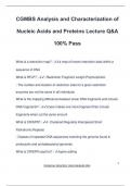 CGMBS Analysis and Characterization of Nucleic Acids and Proteins Lecture Q&A 100&percnt; Pass