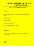  MOTOR VEHICLE SALES LICENSE EXAM QUESTIONS AND ANSWERS 2025