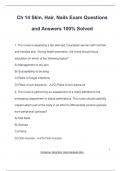 Ch 14 Skin&comma; Hair&comma; Nails Exam Questions and Answers 100&percnt; Solved