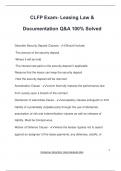 LEASING EXAM PACKAGE DEAL QUESTIONS AND VERIFIED ANSWERS 100&percnt; GUARANTEED PASS &vert; LATEST UPDATE
