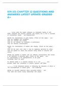 KIN 101 CHAPTER 12 QUESTIONS AND ANSWERS LATEST UPDATE GRADED