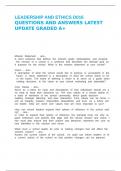 LEADERSHIP AND ETHICS D016 QUESTIONS AND ANSWERS LATEST UPDATE GRADED A&period;