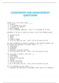 LEADERSHIP AND MANAGEMENT QUESTIONS