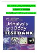 Test Bank for Urinalysis and Body Fluids  7th Edition by Strasinger &vert; Verified Chapter's 1 - 17 &vert; Complete Newest Version