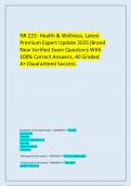 NR 222- Health & Wellness&comma; Latest Premium Expert Update 2025&vert;Brand New Verified Exam Questions With 100&percnt; Correct Answers&comma; All Graded A&plus;&vert;Guaranteed Success&period;