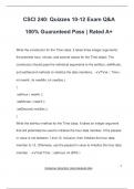 CSCI 240&colon; Quizzes 10-12 Exam Q&A 100&percnt; Guaranteed Pass &vert; Rated A&plus;